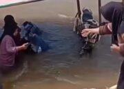 Rakit Penyeberangan di Sungai Rokan Tenggelam, Begini Kondisinya